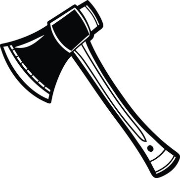 black and white axe on white background clip art preview
