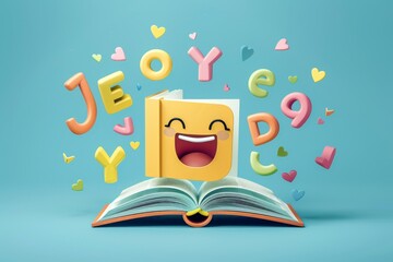 cheerful cartoon book icon