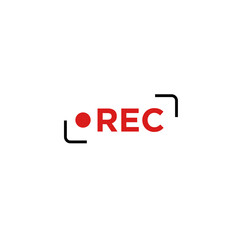 modern letter Rec recorder button transparent background