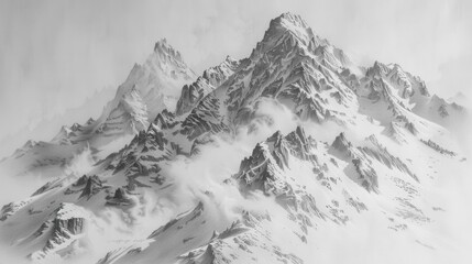 Obraz premium The majestic snow-capped mountains tower above the clouds, creating a breathtaking scene.