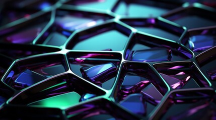 Abstract Geometric Structure with Iridescent Colors