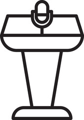 Podium with Microphone Icon