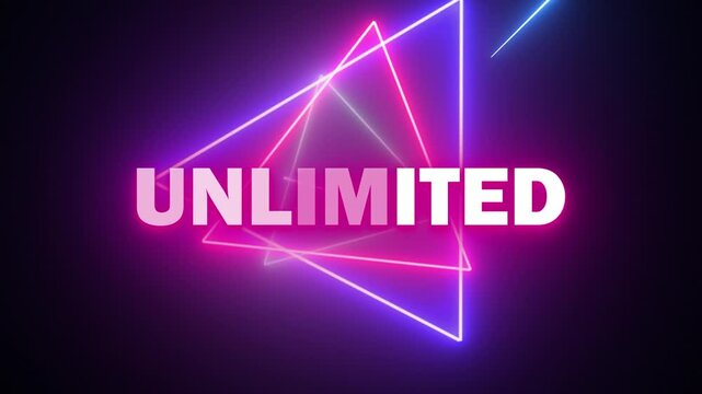 Unlimited Neon Title With Neon Background
