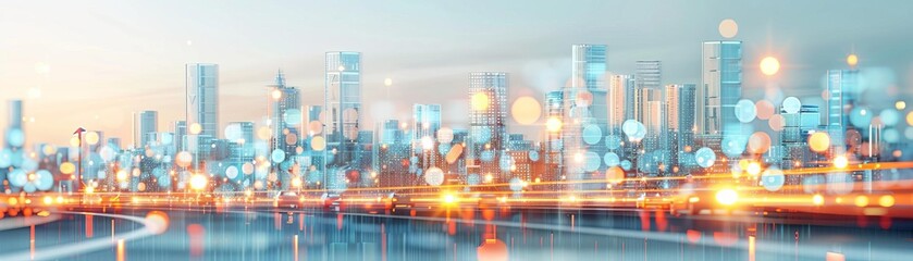 Obraz premium An innovative cityscape with congestion sensors embedded in roads, smart traffic rerouting algorithms, and dynamic lane management, ultrarealistic, 4K quality