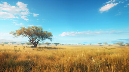 Fototapeta premium The African grassland Savanna