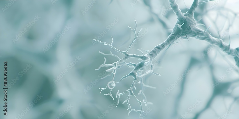Poster exploring nerve cells and neurons in the fields of neurology and neuroscience. concept nerve cells, 