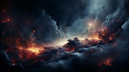 Fiery Nebula in the Cosmic Expanse