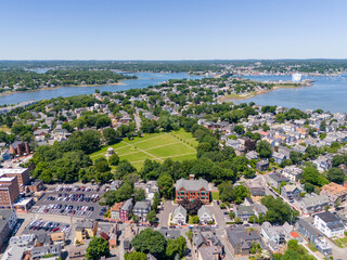 Aerial photo Salem Common Park and view of surrounding neighborhoods