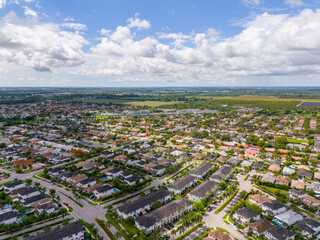 Kendall, Miami, Florida, USA. Aerial photo of residential neighborhoods in Kendall Florida which is a subdivision of Miami Dade County
