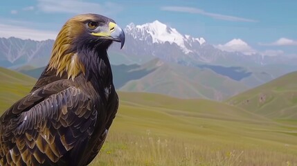 Majestic Golden Eagle Soaring Through the Mountain Peaks