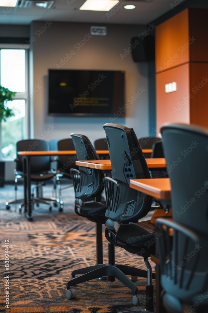 Poster professional training room for compliance program with interactive learning modules