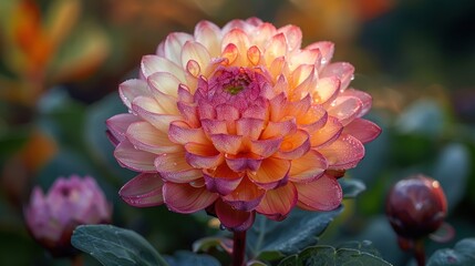 Pink and Orange Dahlia