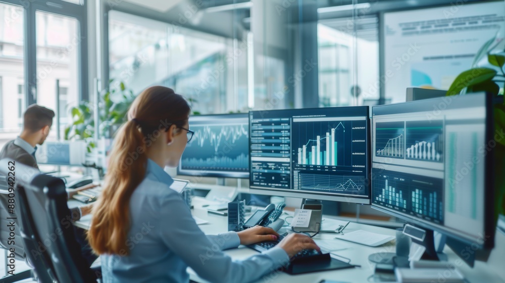 Aufkleber advanced data exchange and analytics in modern office environment for it professionals**