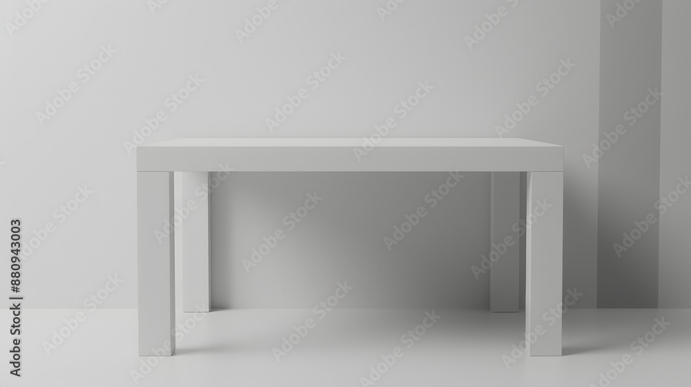 Poster a white empty table in a friendly atmosphere