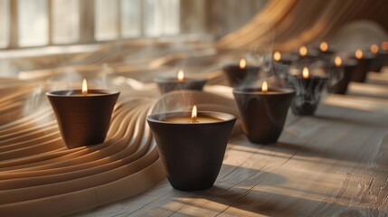 Obraz premium Candles Burning in a Serene Atmosphere