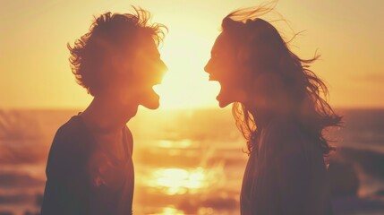toxic relationships. man and woman shouting on each other