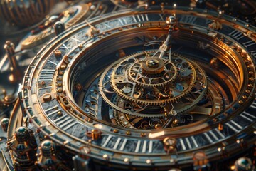 Obraz premium Intricate Clockwork Mechanism