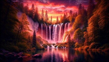 waterfall in the cave