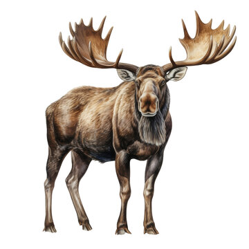recommend clip art: moose watercolor isolated on transparent background cutout