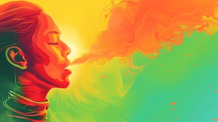 Relief from Sore Throat Concept: Vibrant Gradient Banner for Health Awareness and Promotion