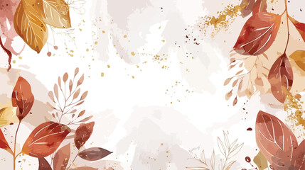 Autumn background vector. Hand painted watercolor 