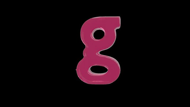strawberry jelly alphabet,  small letter g on the transparent background