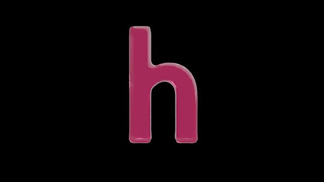 strawberry jelly alphabet,  small letter h on the transparent background