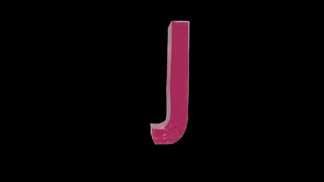 strawberry jelly alphabet,  capital letter J on the transparent background