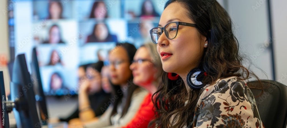 Poster instructor leading a dynamic and collaborative virtual diversity training session**