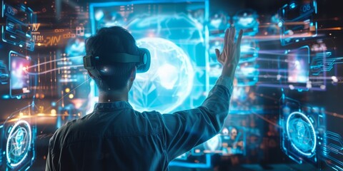 Holography technology, creating 3D images and displays for advanced communication, entertainment, and educational purposes