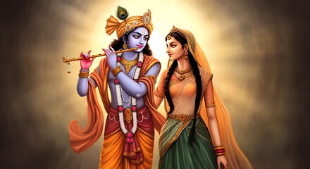 Lord Shri Krishna with Radha ji