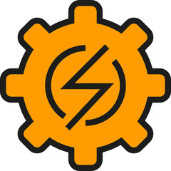 Electricity and Gear Icon
