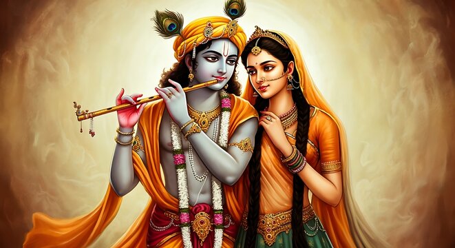 Lord Shri Krishna with Radha ji
