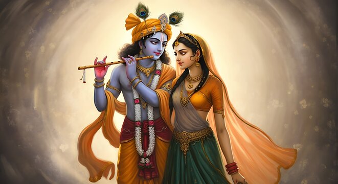 Lord Shri Krishna with Radha ji