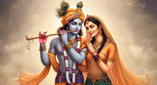 Lord Shri Krishna with Radha ji
