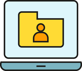 Personal Folder in Laptop Icon
