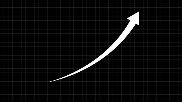 Business growth arrow and graph chart animation. Success concept-business line arrow isolated on transparent background.