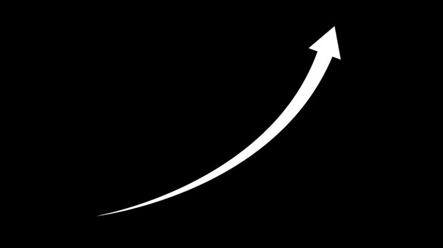 Business growth arrow and graph chart animation. Success concept-business line arrow isolated on transparent background.