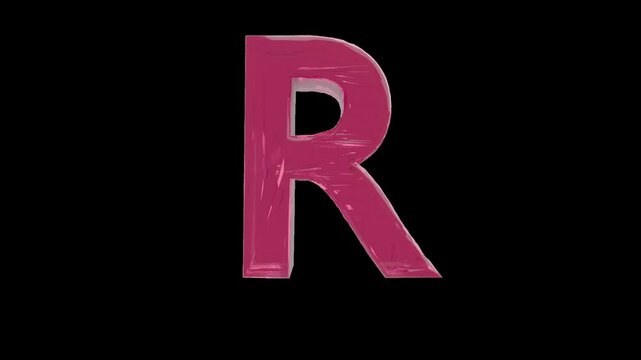 strawberry jelly alphabet,  capital letter R on the transparent background