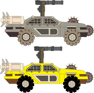 Vector Zombe Car for Animation & and More.