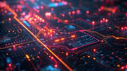 Obraz premium Close-up of a digital interface displaying urban mobility data and public transportation schedules