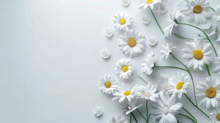 Fototapeta premium Daisy Flowers Arrangement on White Background