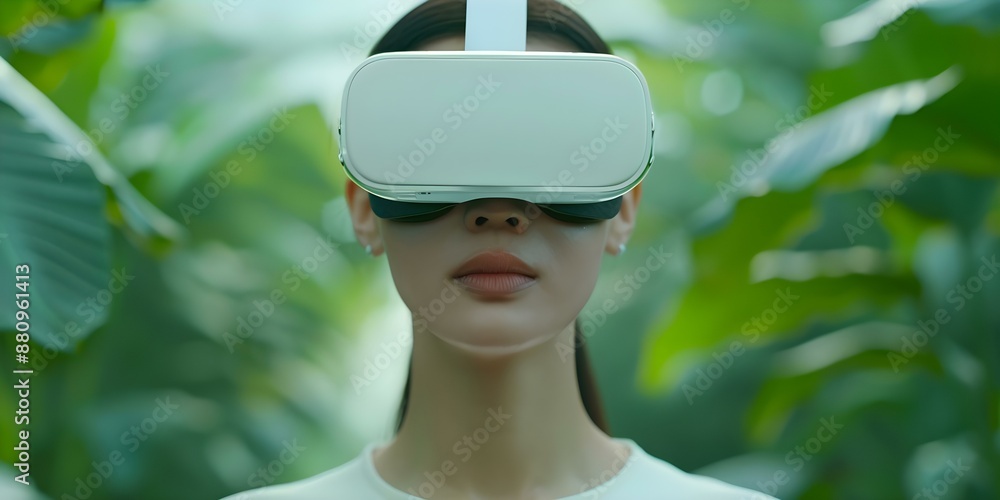 Poster immersive blend of real and virtual worlds in augmented reality. concept augmented reality, technolo