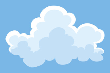 Cloud icon. Abstract white cloudscape icon symbol. Shapes in flat style. Vector cloudy design element