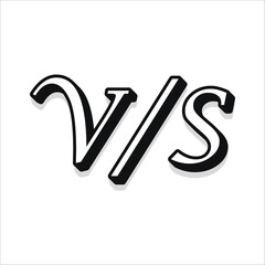 VS Letter Drawing Style Design Icon, Versus, Fight, Competition Logo Vector Illustration.
