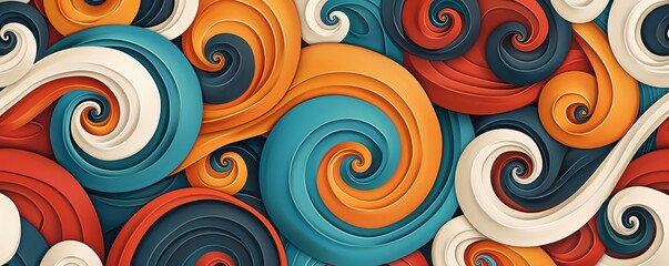 Obraz premium Abstract colorful swirls background with 3D effect.