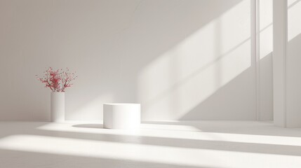 High quality 3D, studio backdrop to use for advertising with empty space for product. White room