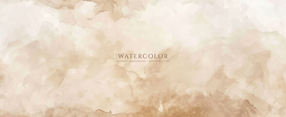 Abstract horizontal watercolor background. Neutral light colored empty space background illustration