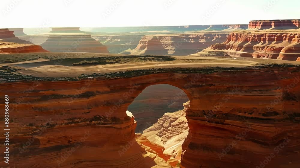 Poster a drone captures a birds eye view of a series of natural arches and bridges showcasing the beauty an