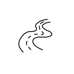 winding road line icon